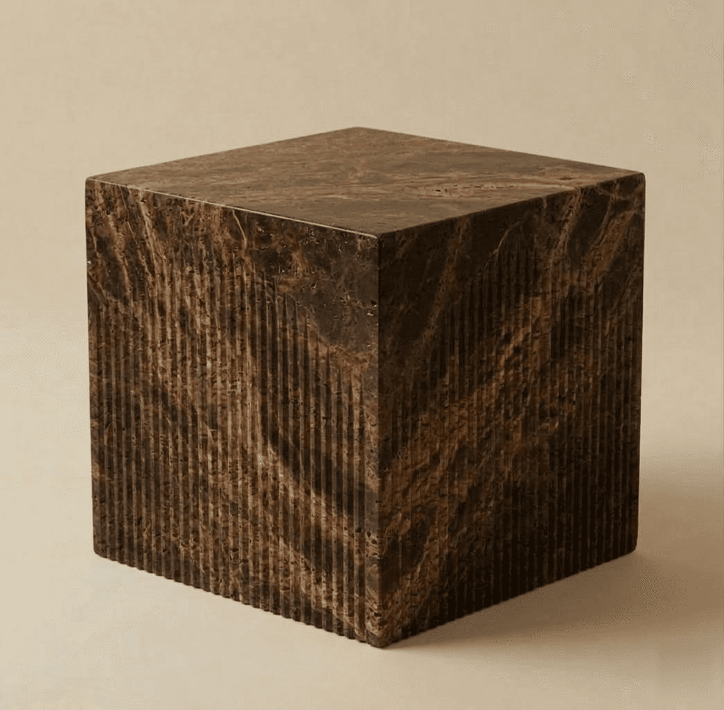 Relic Side Table — Brown Travertine
