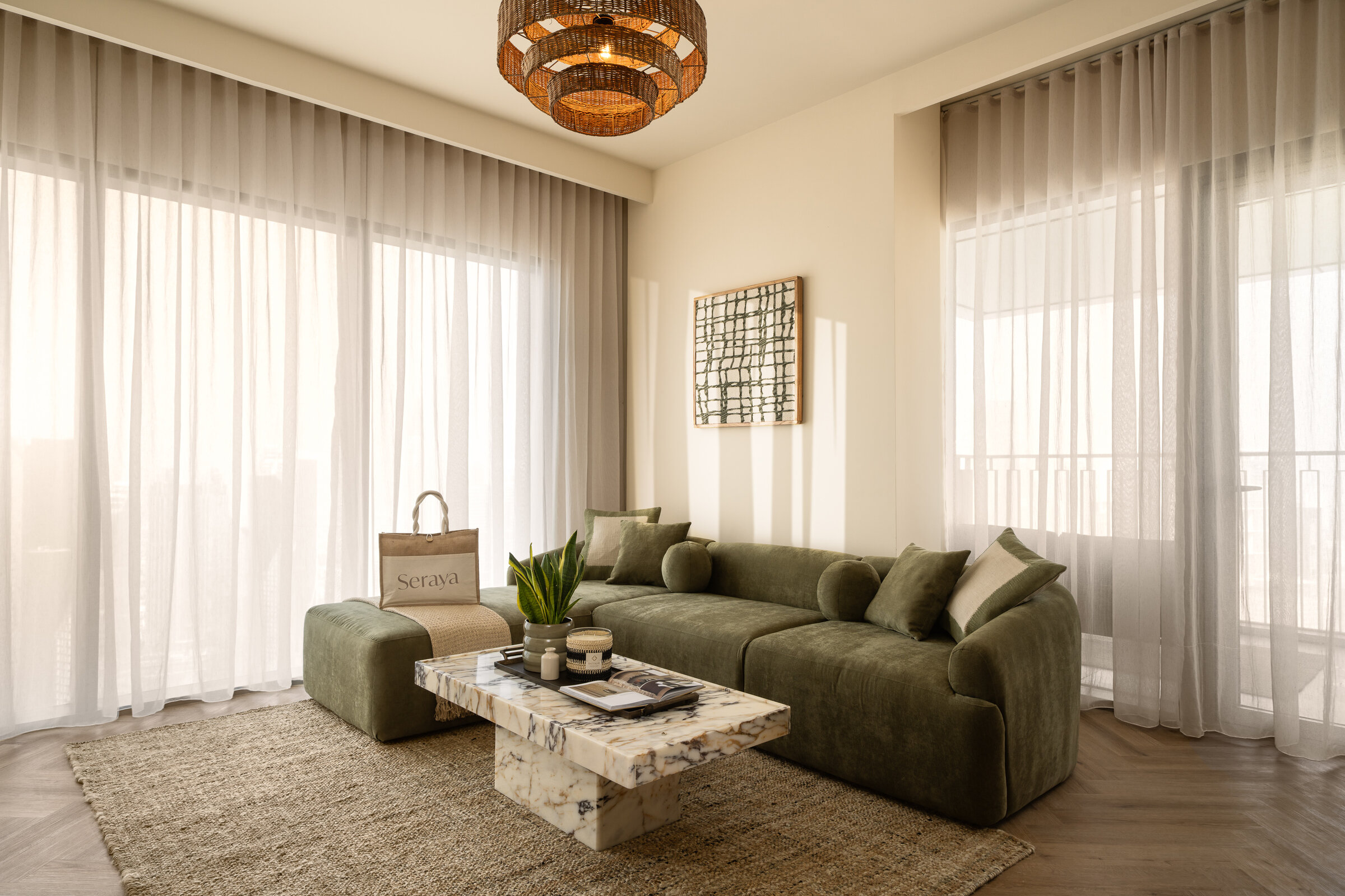 Solace Coffee Table in Calacatta Viola at Seraya Residence 44