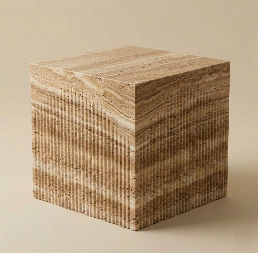 Relic Side Table — Tiramisu Travertine